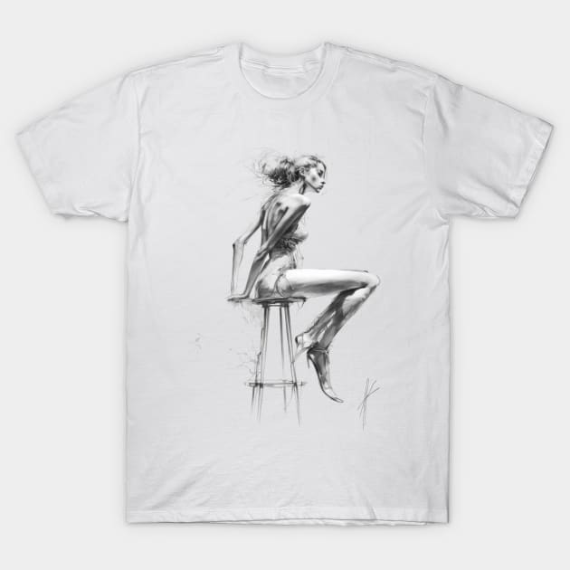 Women posing on a stool T-Shirt by thisiskreativ